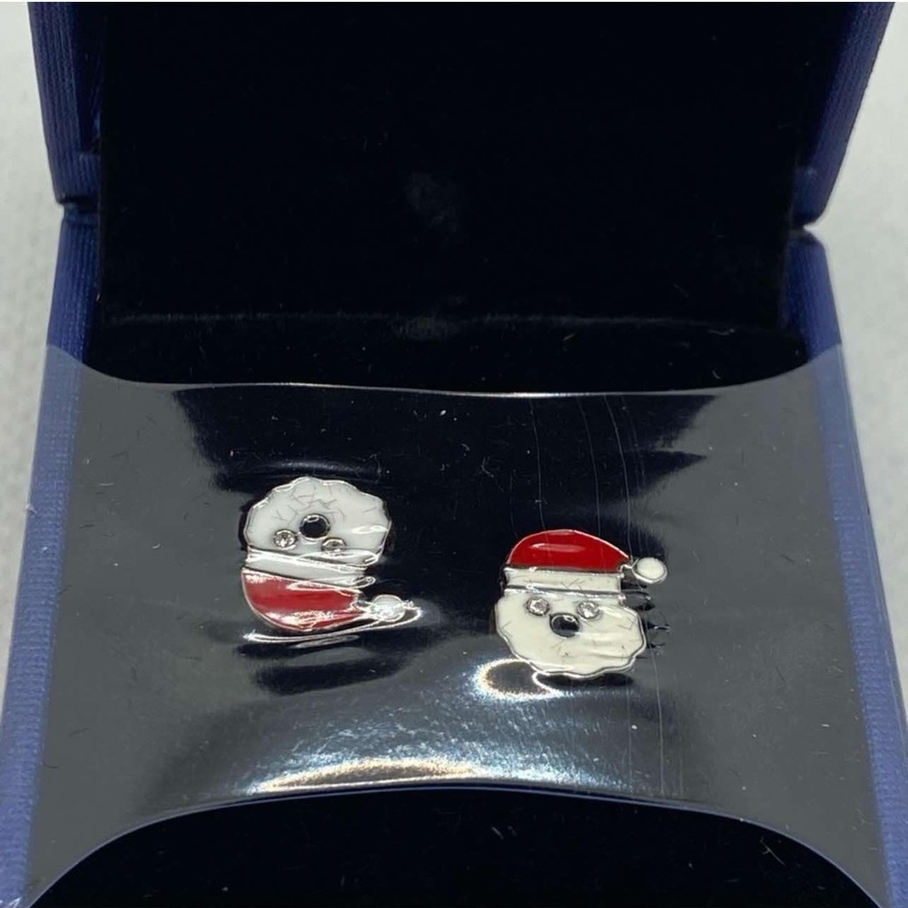 Zeni S925 Santa Stud Earrings
